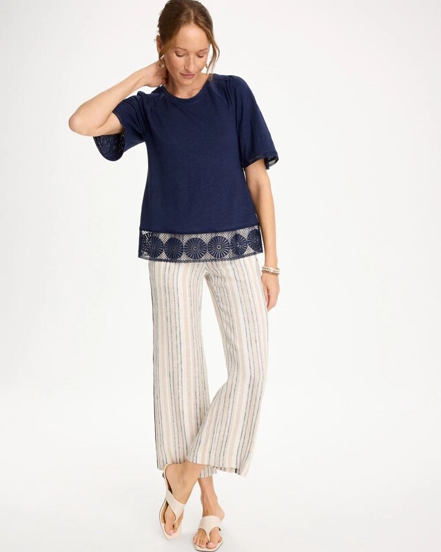 Linen Crochet Tee - image 2
